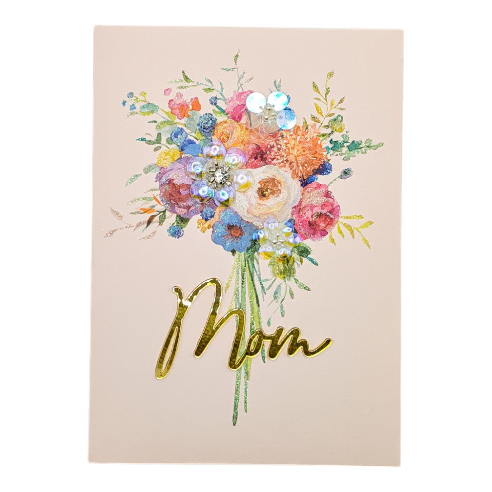 Acrylic Mom with Flowers Mother's Day Card