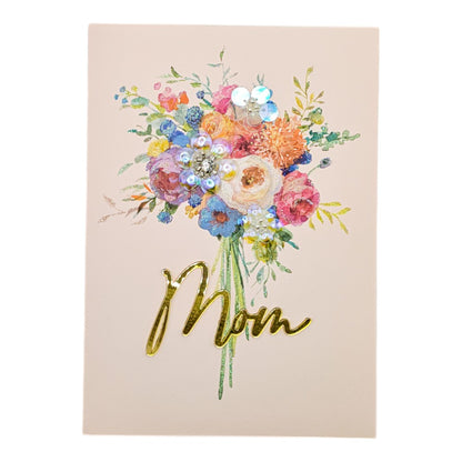 Acrylic Mom with Flowers Mother's Day Card