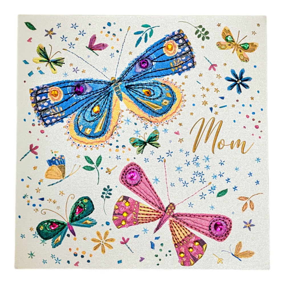 Butterflies with Stitching Mother's Day Card