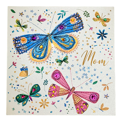 Butterflies with Stitching Mother's Day Card