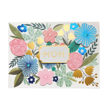 Modern Floral with Blue Mother's Day Card