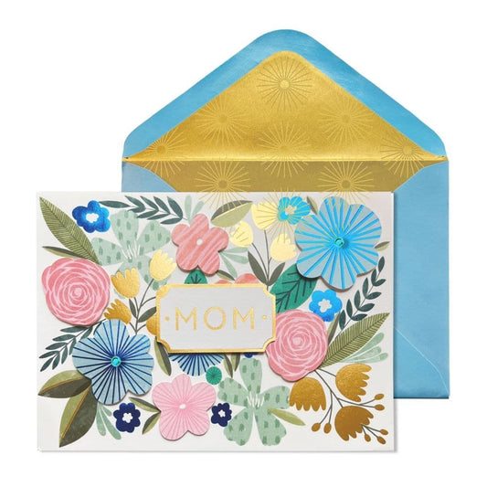 Modern Floral with Blue Mother's Day Card