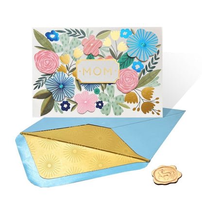 Modern Floral with Blue Mother's Day Card