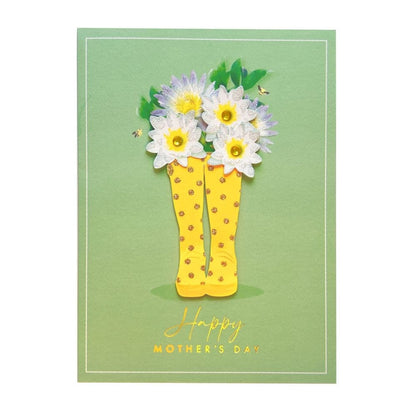 Boots With Flowers Mothers Day Card