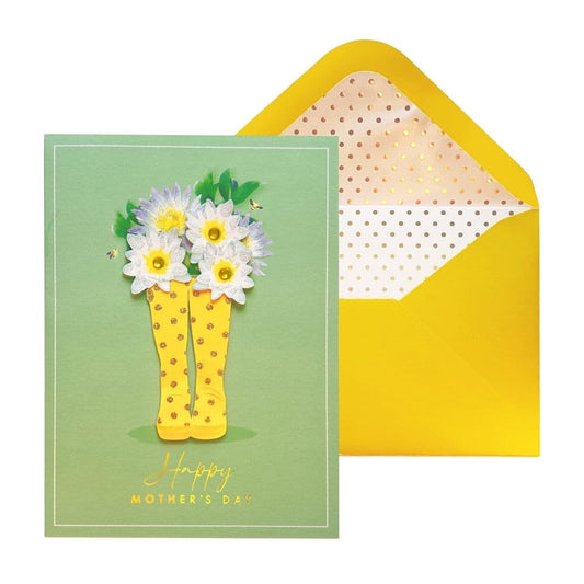 Boots With Flowers Mothers Day Card