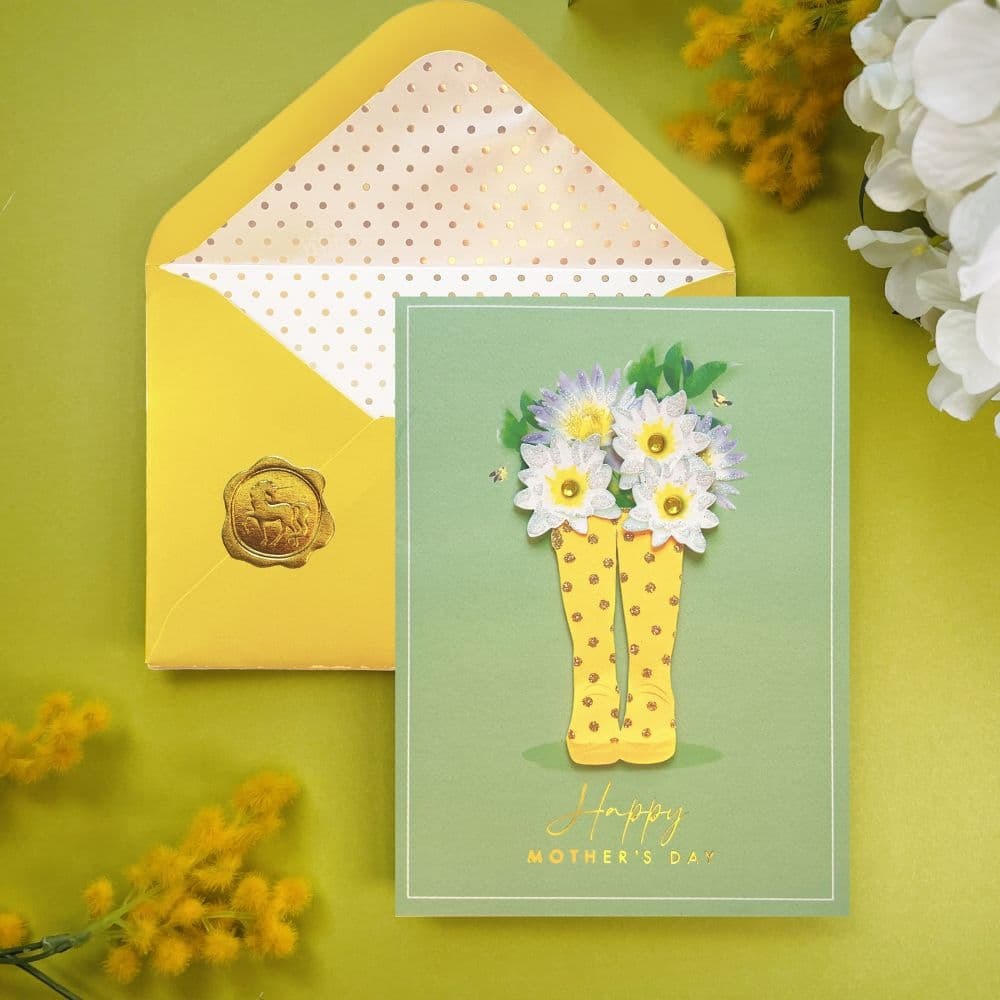 Boots With Flowers Mothers Day Card