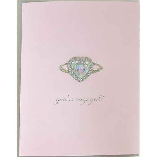 Heart Shaped Ring Engagement Wedding Card