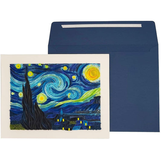 Quilled Starry Night Van Gogh Blank Card