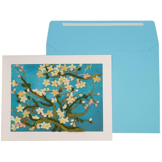 Quilled Almond Blossoms Van Gogh Blank Card