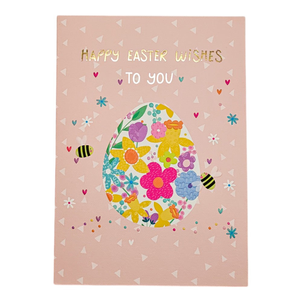 Egg with Flowers Easter Card