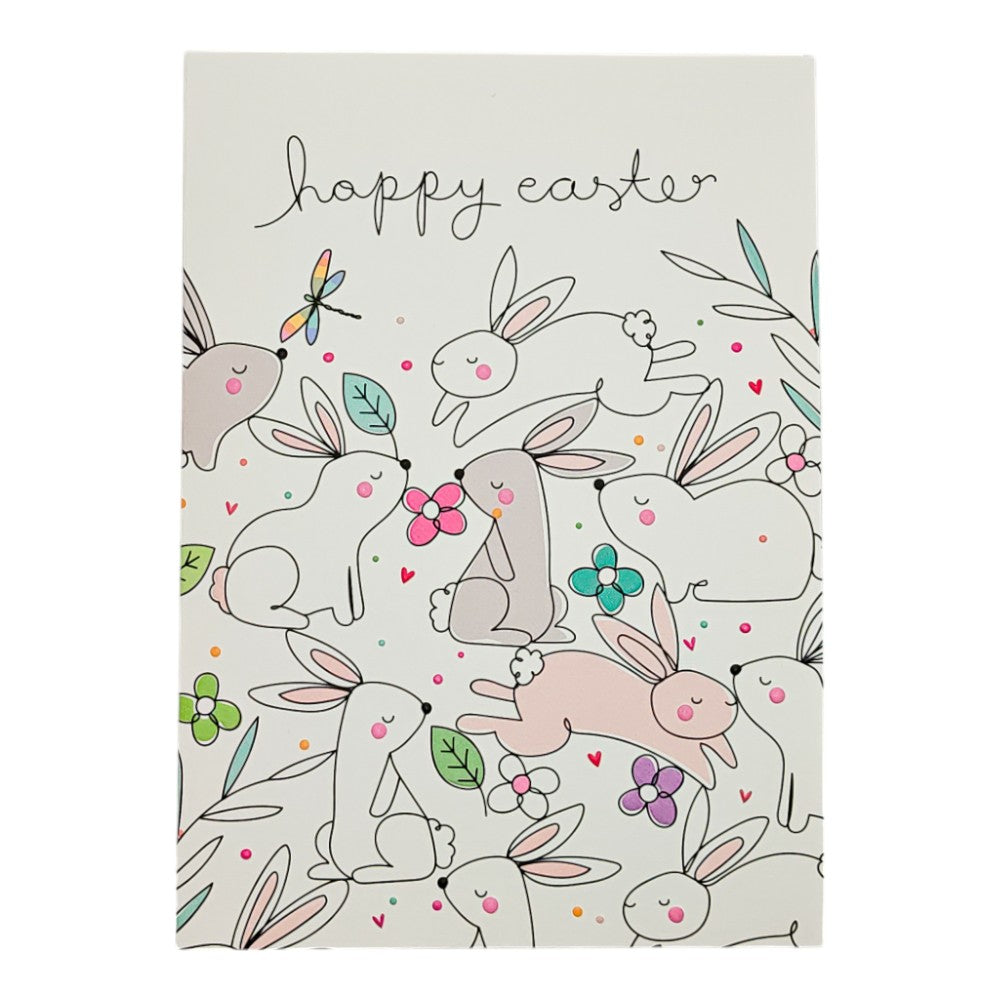 Happy Easter with Bunnies Easter Card