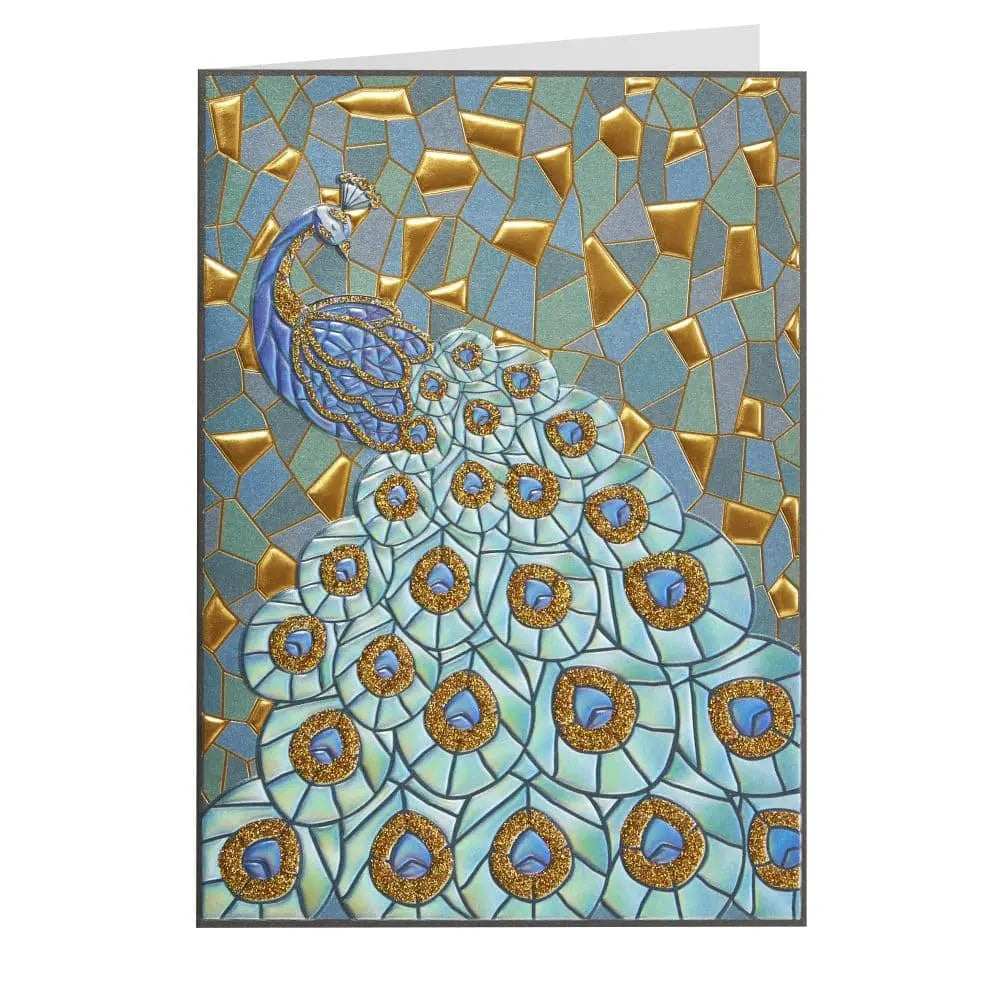 Mosaic Peacock Blank Card