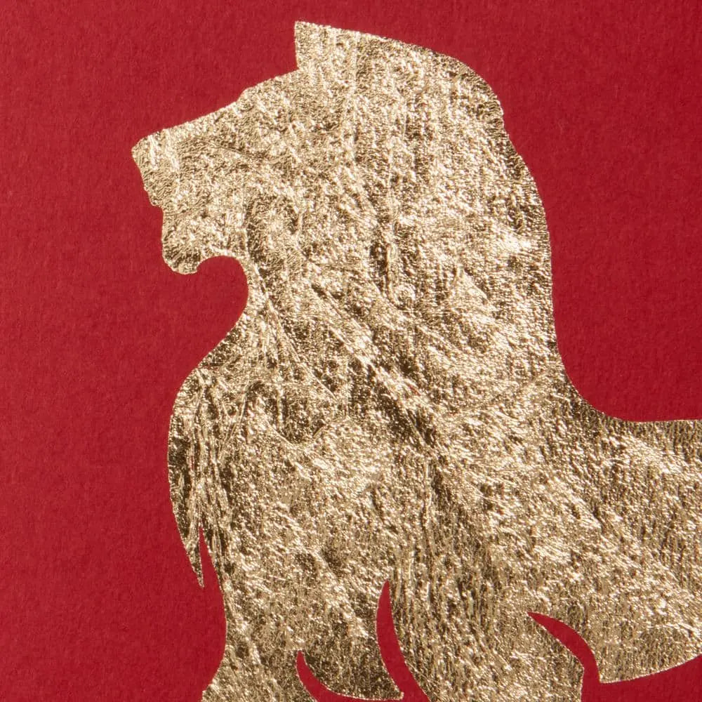 Gold Leaf Lion Blank Card