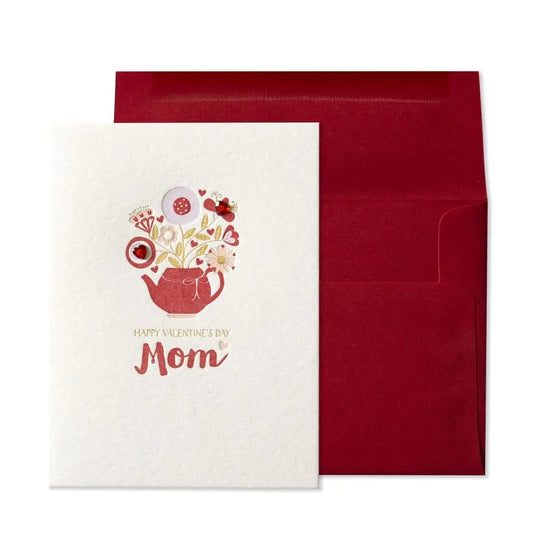 Teapot Floral Mom Valentine's Day Card