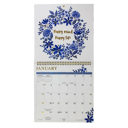 China Blue Wall 2025 Wall Calendar