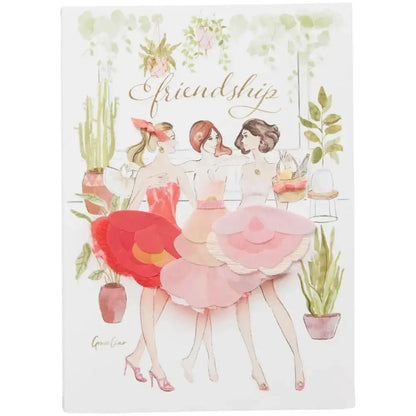 Girlfriends in Flowers Skirts Friendship Card