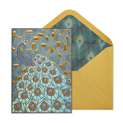 Mosaic Peacock Blank Card