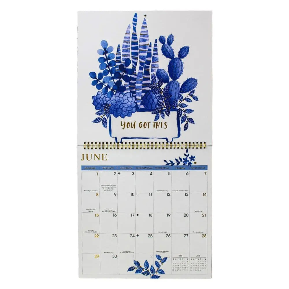 China Blue Wall 2025 Wall Calendar