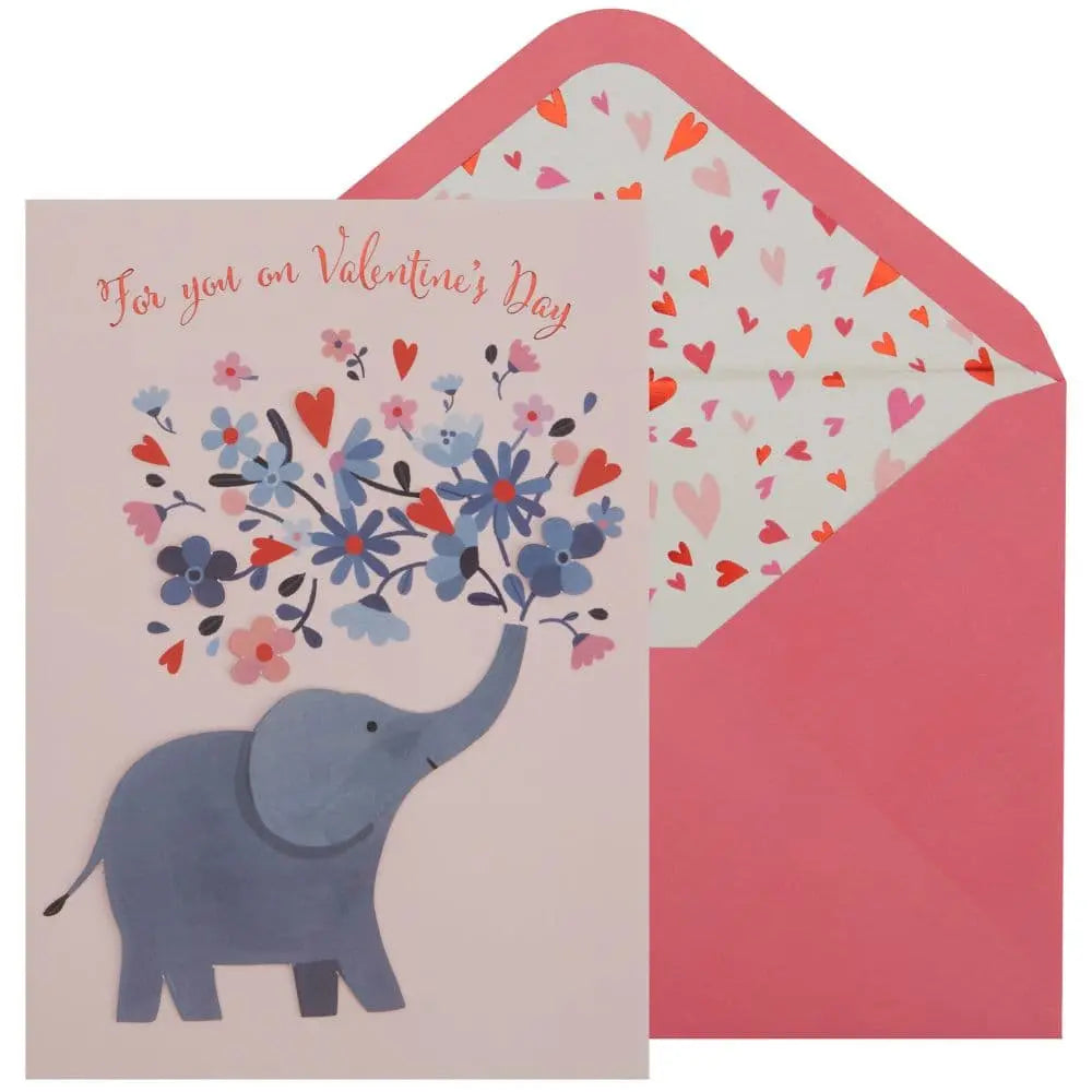 Elephant and Hearts Valentine's Day Card