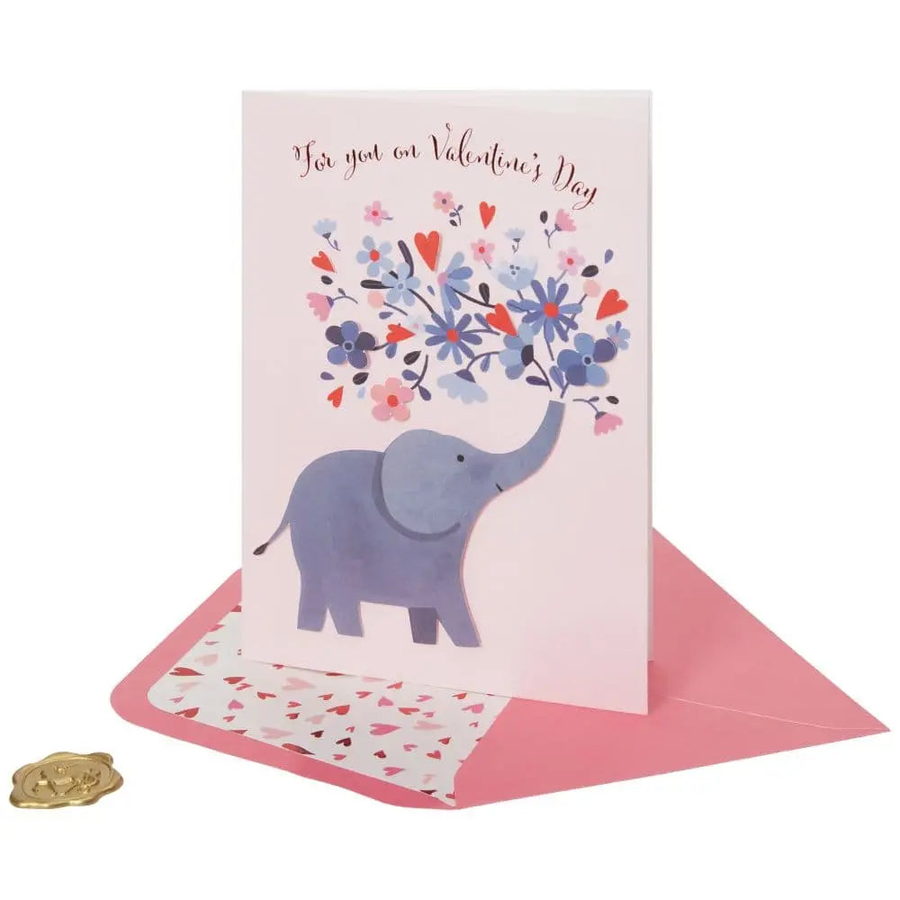 Elephant and Hearts Valentine's Day Card