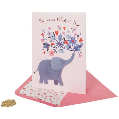 Elephant and Hearts Valentine's Day Card