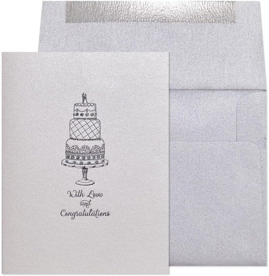 Etched Wedding Cake Wedding Card