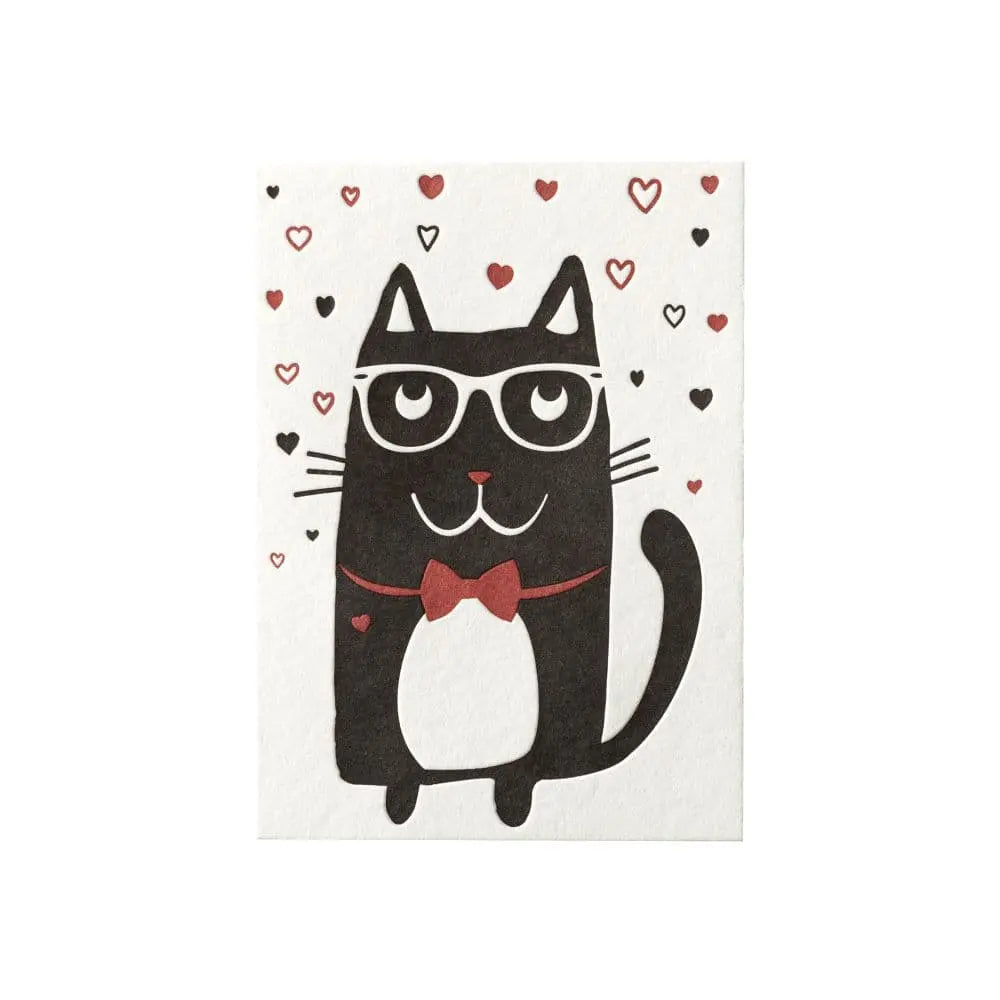 Cat With Glasses Valentine's Day Card