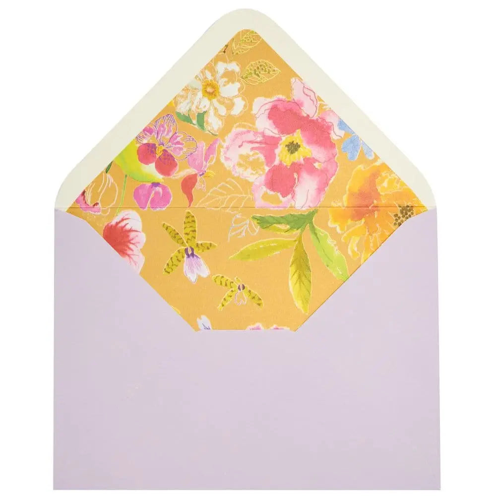 Floral 3 Panel Fold-Out Blank Card