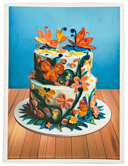 Quilled Butterfly Cake Birthday Card