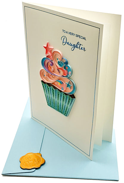 Quilled Cupcake Daughter Birthday Card