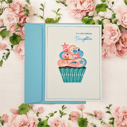 Quilled Cupcake Daughter Birthday Card