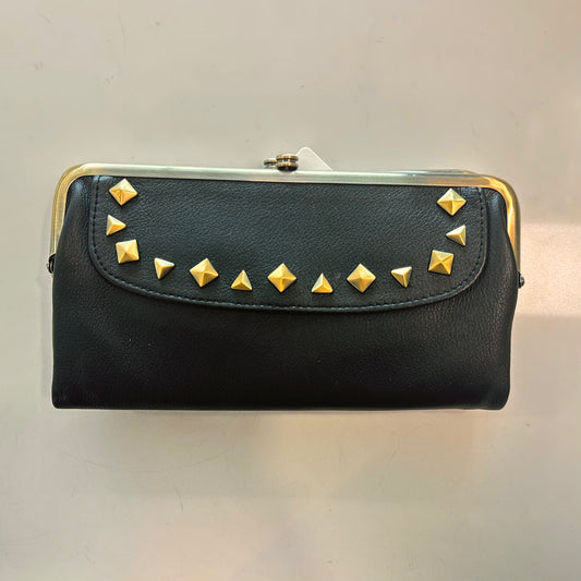 Lauren Clutch Wallet - Black With Studs