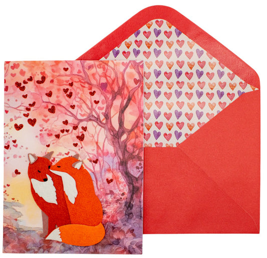 Handmade Fox Couple Valentine's Day Card