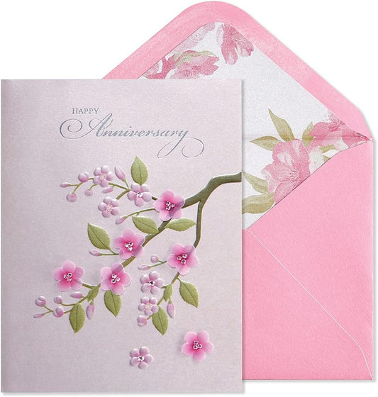 Cherry Blossom Anniversary Greeting Card