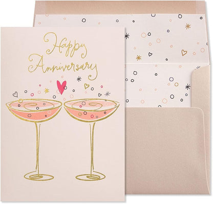 Two Champagne Glasses Anniversary Card