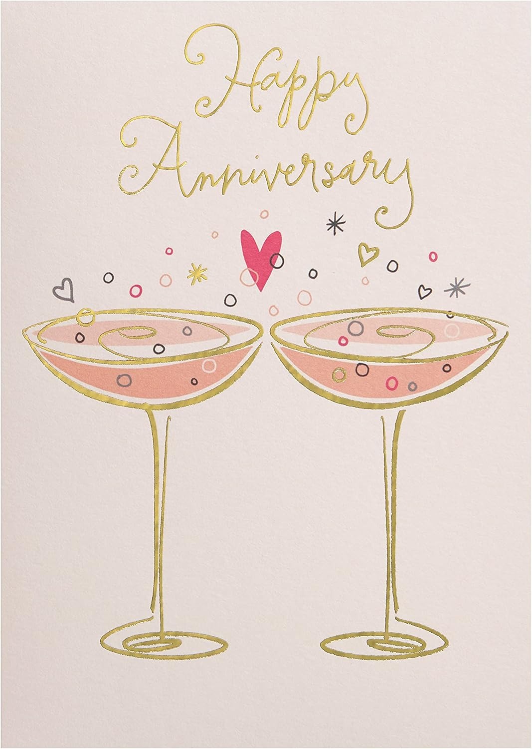 Two Champagne Glasses Anniversary Card