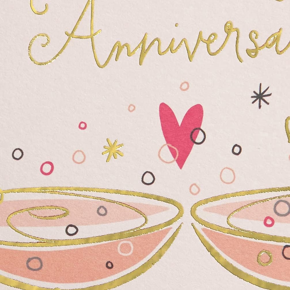 Two Champagne Glasses Anniversary Card