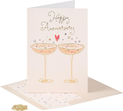 Two Champagne Glasses Anniversary Card