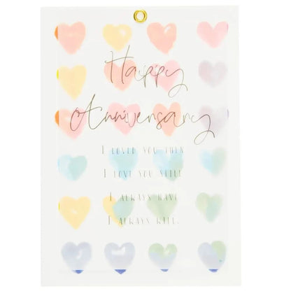 Vellum and Hearts Anniversary Card