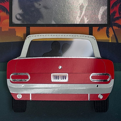 Classic Car at Drive In Anniversary Card