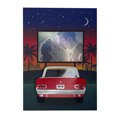 Classic Car at Drive In Anniversary Card