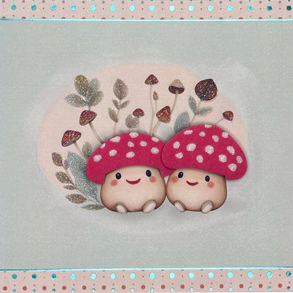 Handmade Mushroom Couple Anniversary Card