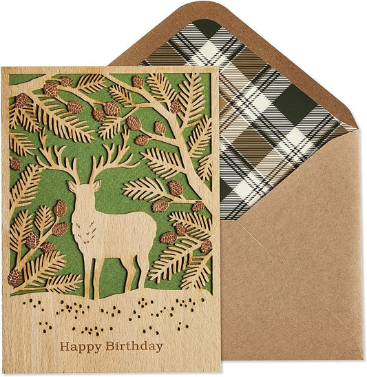 Wood Stag Birthday Card