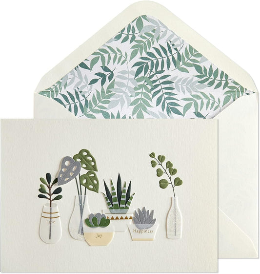 Row Of Vases And Plants Birthday Card