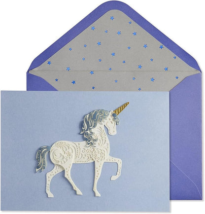 White Unicorn Birthday Card