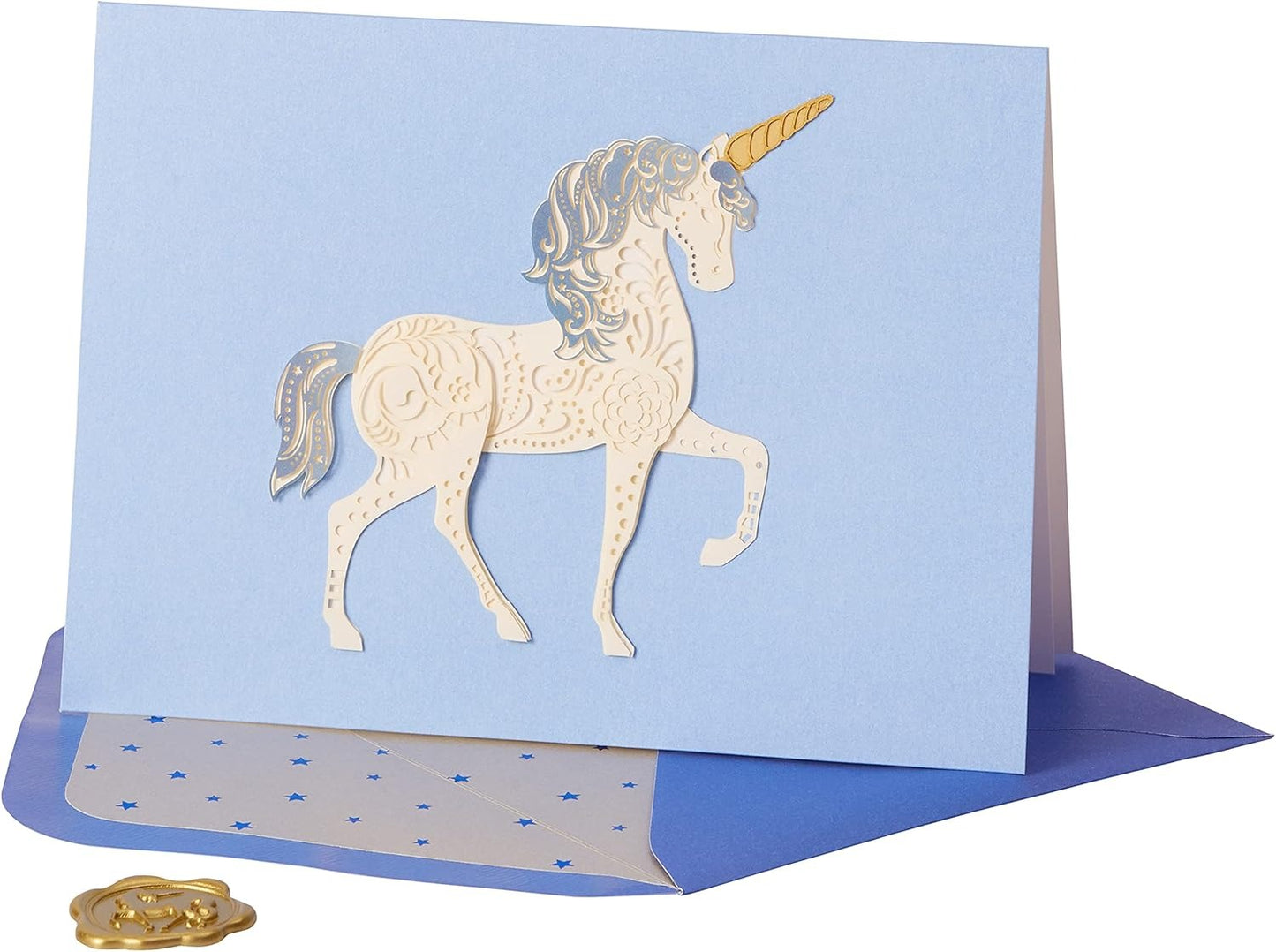 White Unicorn Birthday Card