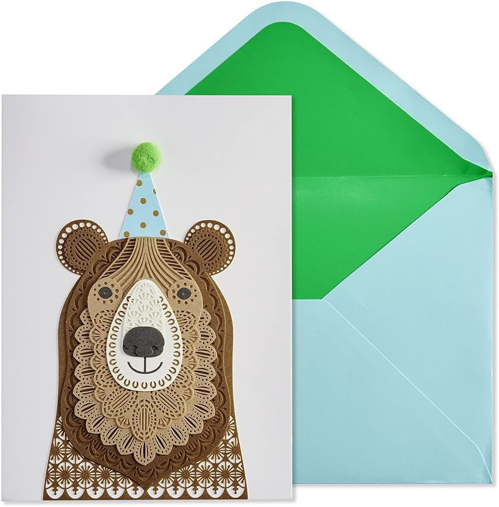 Bear With Hat Birthday Card