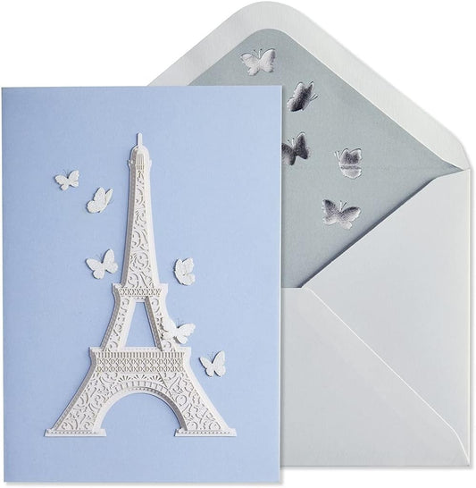 Laser Cut Eiffel Tower Birthday Card