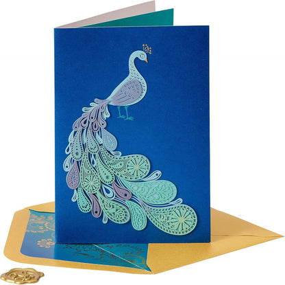 Peacock Laser Birthday Card