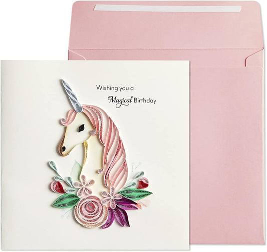 Quilled Unicorn Birthday Card